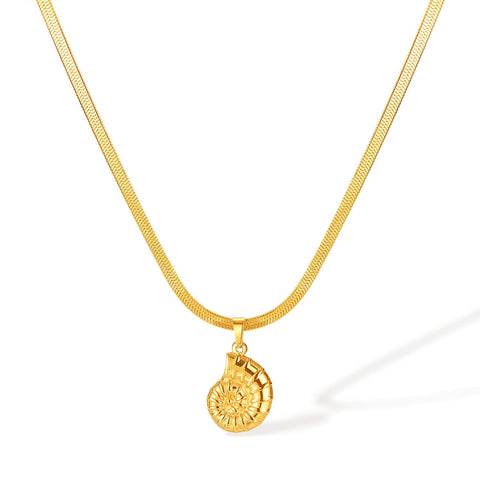 Ocean Series Stainless Steel Conch Shape Hundred Clavicle Chain - Zambeel