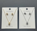 Oval Sparkle CZ Pendant Set - Zambeel