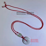 Peace Donut Healing Crystal Jadeite,Circle Coin Shaped Stone Pendant Adjustable Braided Cord Necklace For Inner Peace - Zambeel