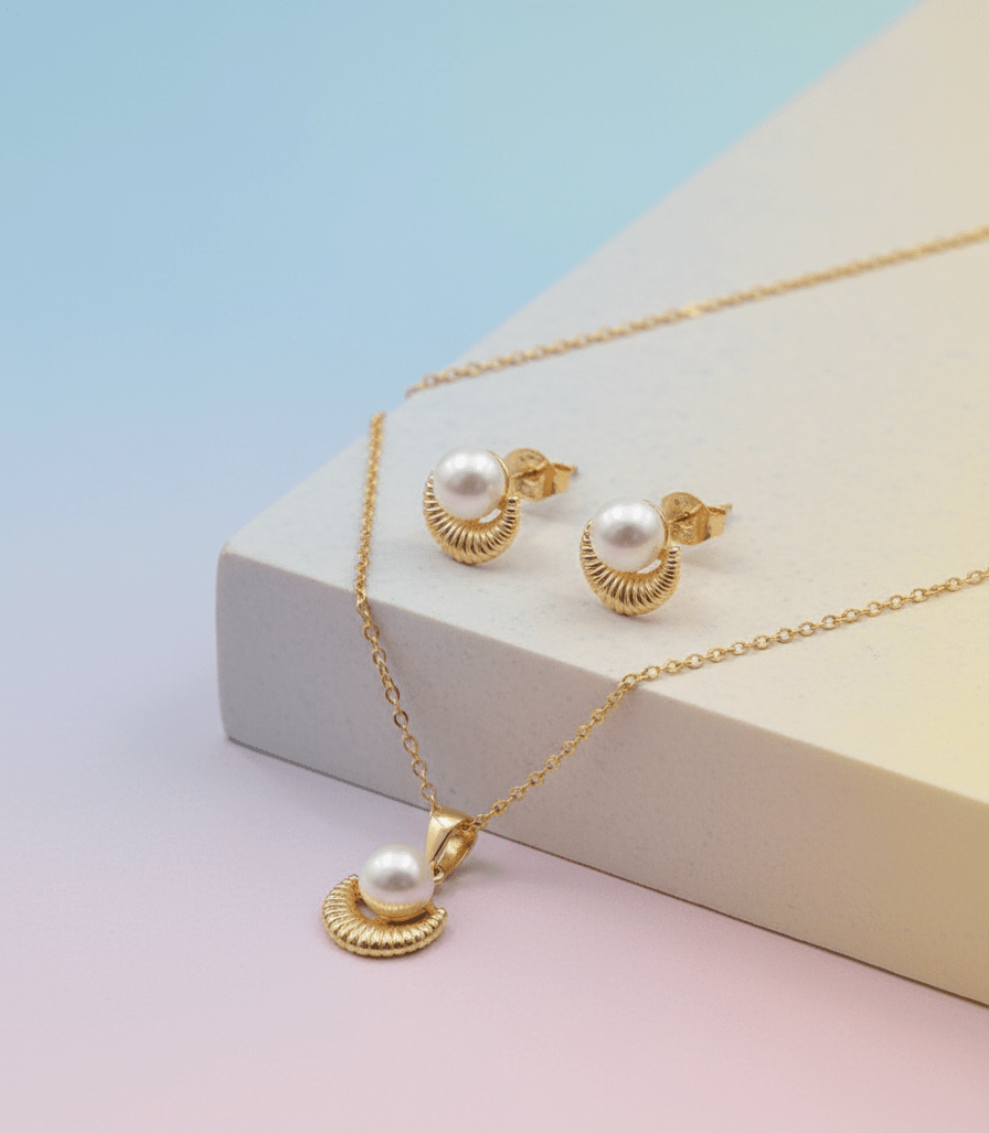 Pearl Arc Pendant Set - Zambeel
