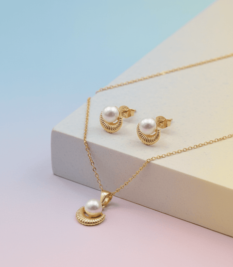 Pearl Arc Pendant Set - Zambeel