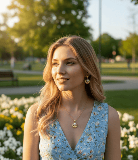 Pearl Arc Pendant Set - Zambeel