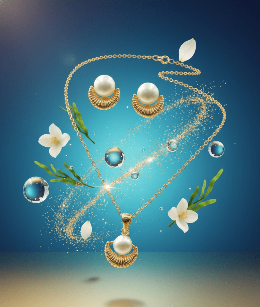 Pearl Arc Pendant Set - Zambeel
