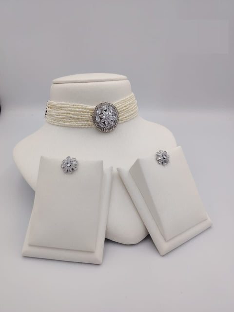 Pearl Choker Necklace Sets - Zambeel