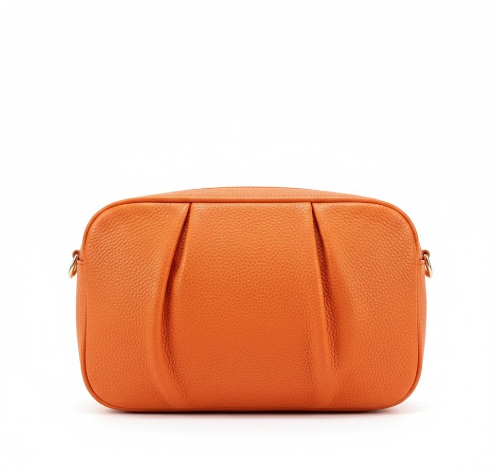 Pebbled Orange Crossbody Bag - Zambeel