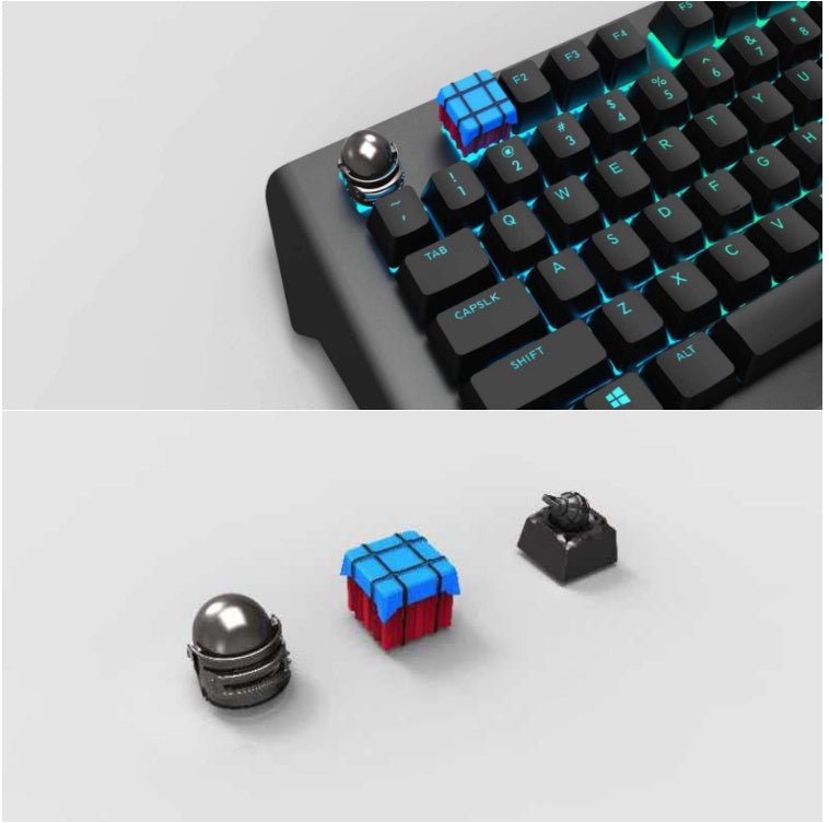 Personalized Mechanical Keyboard Single ESC Keycap 104 Key Color ABS Metal Chicken Game Keycap Satellite Shaft Cap - Zambeel