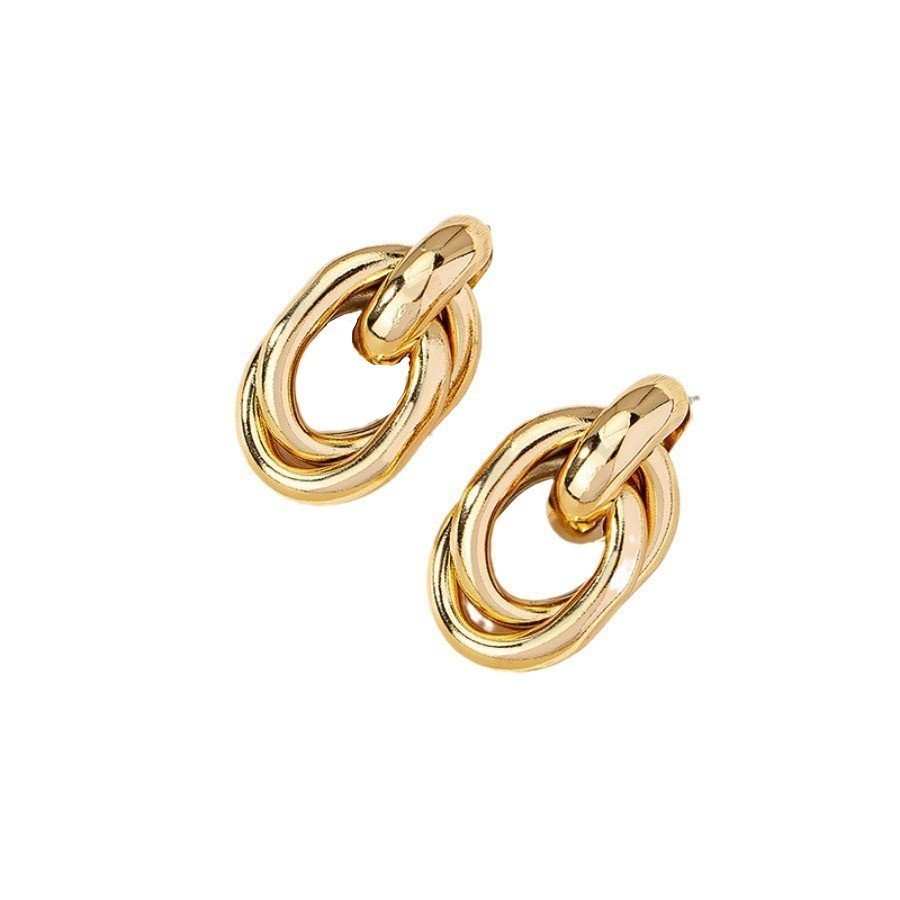 Personalized Simple Metal Punk Geometric Earrings - Zambeel