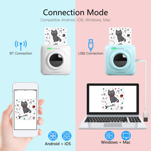 Pocket Portable Label Printer Home Bluetooth Thermal Sticker Smart - Zambeel
