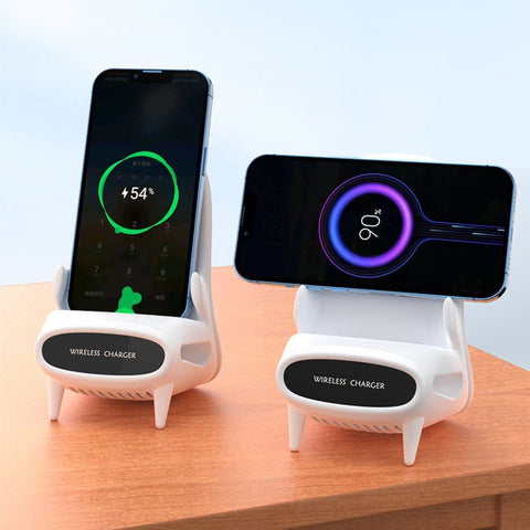 Portable Mini Chair Wireless Charger Desk Mobile Phone Holder Wireless Charger 10W Fast Charge Special Gift - Zambeel
