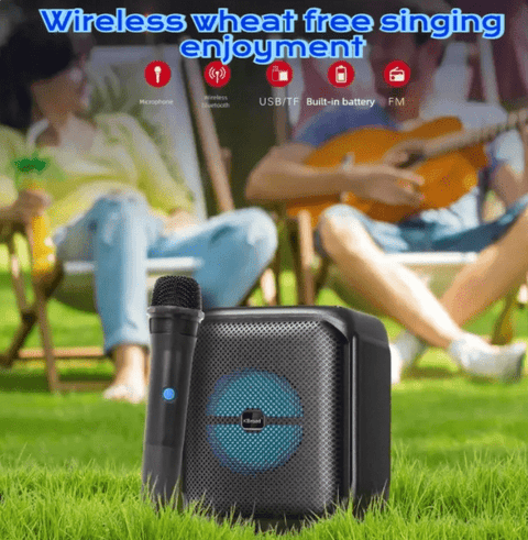 Portable Wireless Karaoke Speaker with Mic & RGB Lights - Zambeel