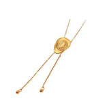 Pull Sweater Chain Titanium Steel Hat Steel Ball Tassel Pull Necklace Ornament - Zambeel