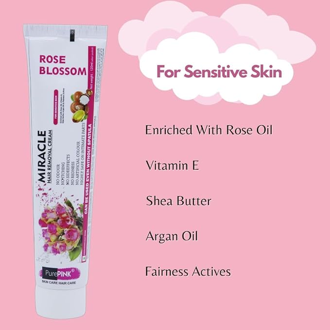 Pure Pink - Rose Blossom Miracle Hair Removal Cream - Zambeel
