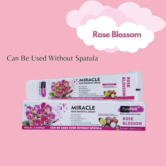 Pure Pink - Rose Blossom Miracle Hair Removal Cream - Zambeel