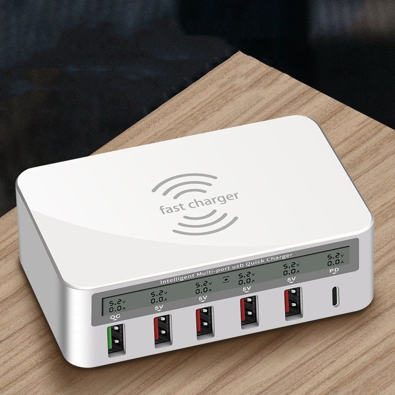 QC30 Fast Charge 6USB Charger Led Adapter Desktop 50W Smart 6 - port Typec Charger - Zambeel