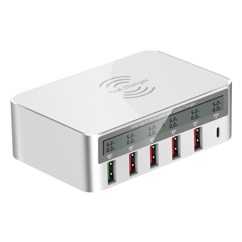 QC30 Fast Charge 6USB Charger Led Adapter Desktop 50W Smart 6 - port Typec Charger - Zambeel