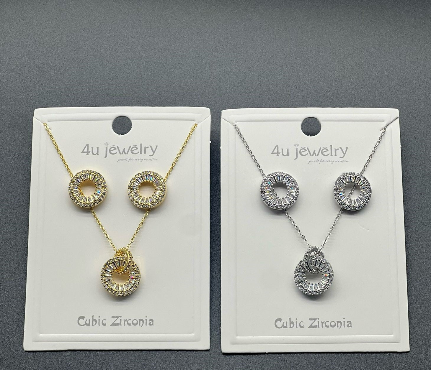 Radiant Circle Halo CZ Pendant Set - Zambeel