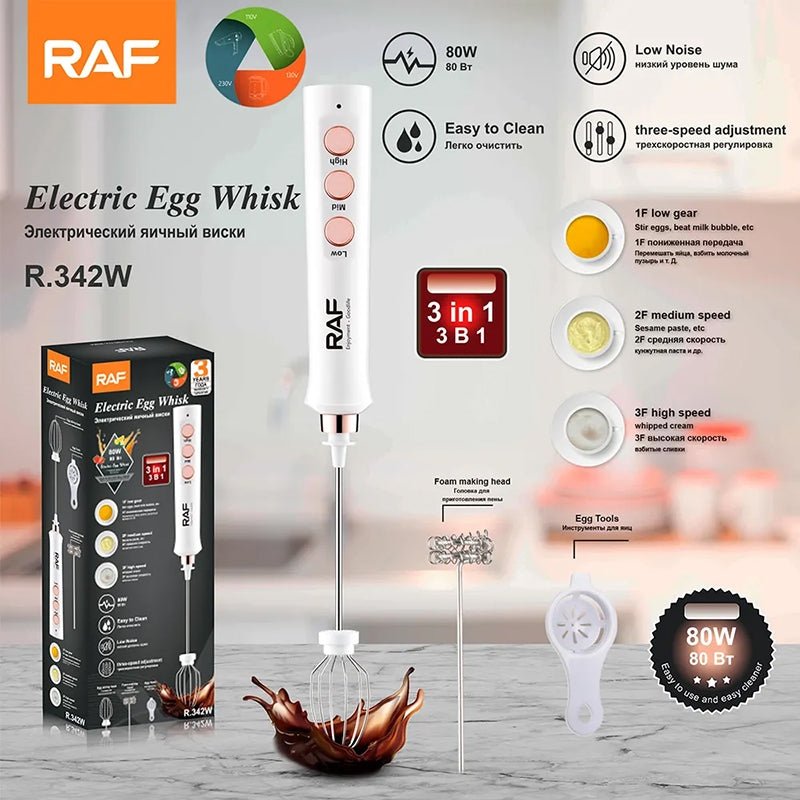 RAF - 3 - in - 1 Electric Egg Whisk - Zambeel