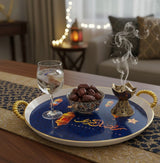 Ramadan Kareem Round Decorative Serving Tray - Zambeel