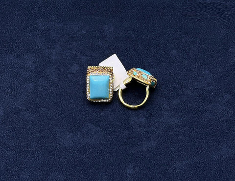 Rectangular Crystal Statement Ring - Zambeel