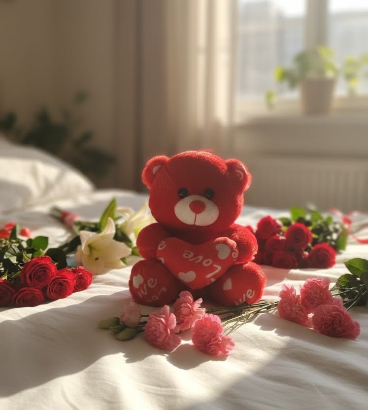 Red Love Teddy Bear Plush Toy - Zambeel