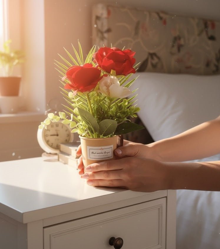 Red Rose Flower Pot - Zambeel