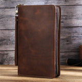 Retro Crazy Horse Cowhide Business Casual Clutch - Zambeel