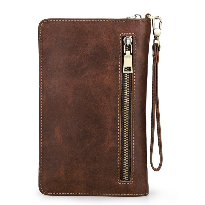 Retro Crazy Horse Cowhide Business Casual Clutch - Zambeel
