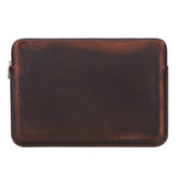 Retro Crazy Horse Leather Notebook Zipper Computer Bag - Zambeel