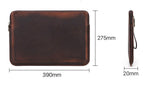 Retro Crazy Horse Leather Notebook Zipper Computer Bag - Zambeel