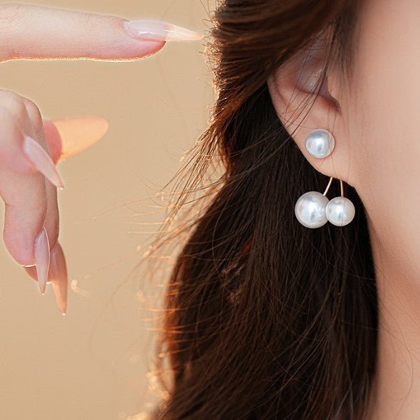 Retro Creative Women's Pearl Cherry Earrings - Zambeel