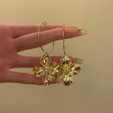 Retro Flower Earrings Women's Exaggerated Long - Zambeel
