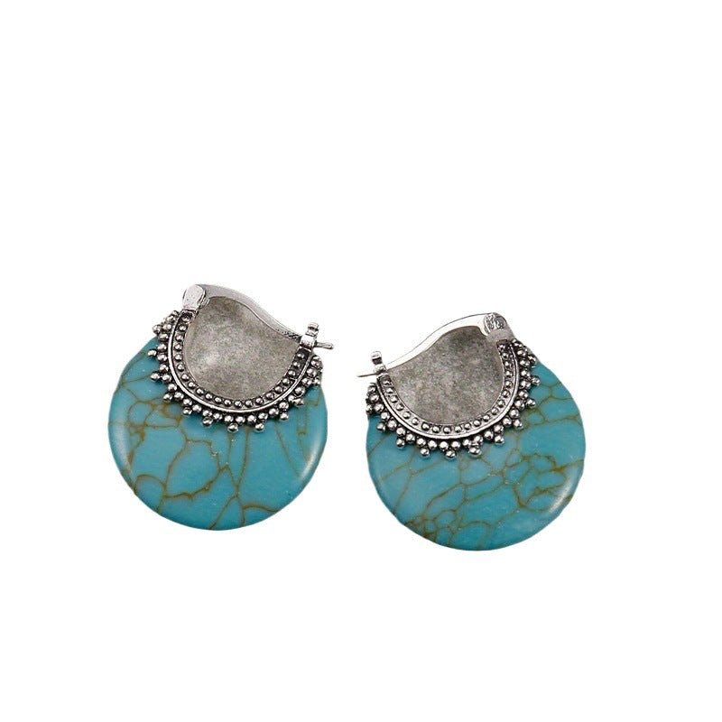 Retro Minimalist Alloy Ring Earrings For Women - Zambeel