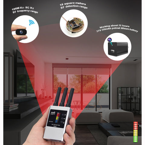 RF Bug Detector Hidden Camera Finder Anti - Spy Listen Swe - Zambeel