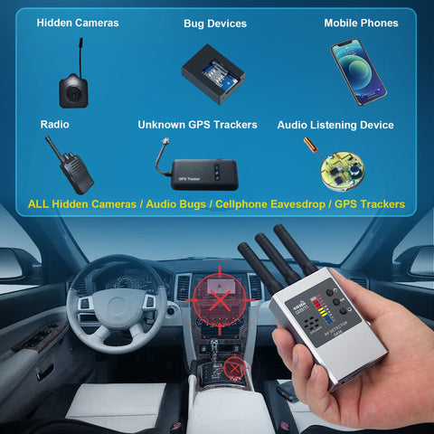 RF Bug Detector Hidden Camera Finder Anti - Spy Listen Swe - Zambeel