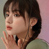 Rhinestone Stereo Eight Awn Star Ear Clip Simple Zircon Planet Short Earrings - Zambeel
