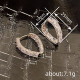 Ring Ear Ring Female Inlaid Zircon Geometry - Zambeel