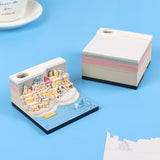 Romantic Santorini 3d Notepad Paper Carving Building Model Lighting Decoration - Zambeel