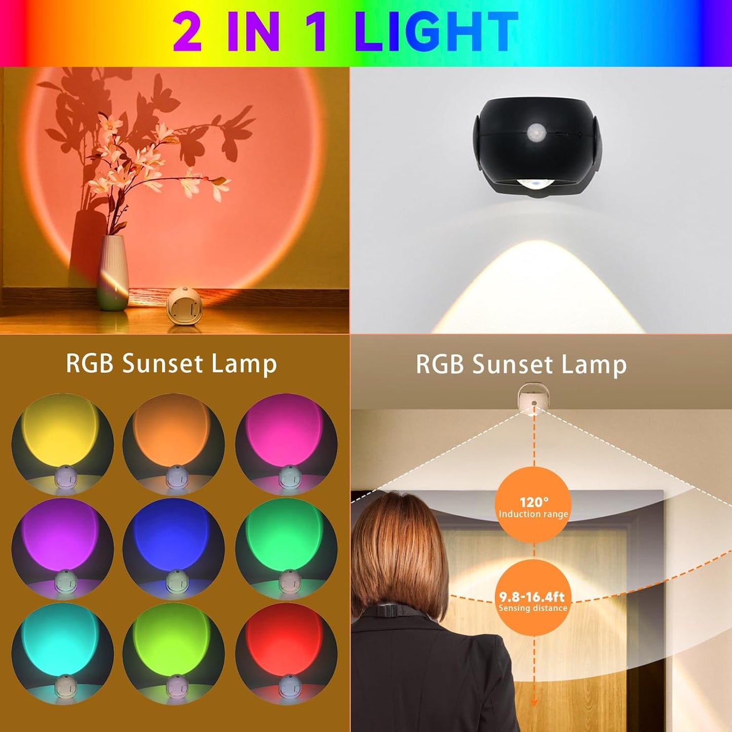 Rotating Body Sensing Sunset Light - Zambeel