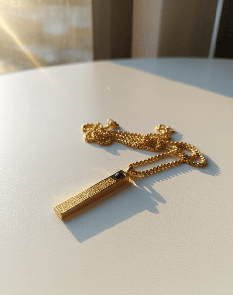 Royal Engraved Arabic Bar Pendant - Zambeel