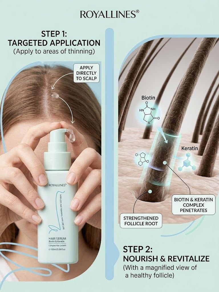 Royallines Hair Serum - Biotin & Keratin Complex Hair Growth - Zambeel