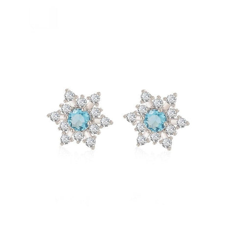S925 Silver Female Simple Temperamental And Personalized Rhinestone Earrings - Zambeel