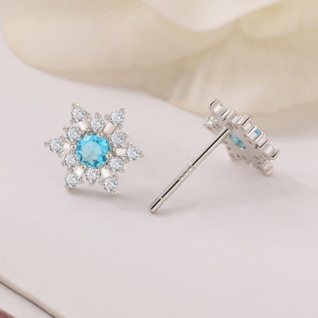 S925 Silver Female Simple Temperamental And Personalized Rhinestone Earrings - Zambeel
