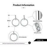 S925 Sterling Silver Diamond Stud Earrings Hollow Circle - Zambeel