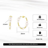 S925 Sterling Silver Earrings Round Beads String Natural - Zambeel