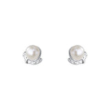 S925 Sterling Silver Lava Texture Pearl Stud Earrings For Women - Zambeel