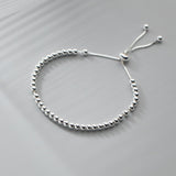 S925 Sterling Silver Light Bead Adjustable Bracelet - Zambeel