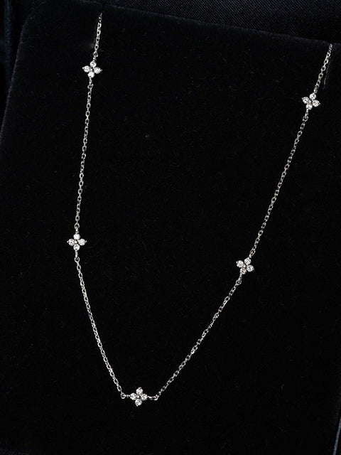 S925 Sterling Silver Plated 18K Gold Light Luxury Star Elegance High - grade Starry Clavicle Chain - Zambeel