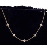 S925 Sterling Silver Plated 18K Gold Light Luxury Star Elegance High - grade Starry Clavicle Chain - Zambeel