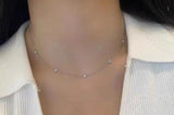 S925 Sterling Silver Plated 18K Gold Light Luxury Star Elegance High - grade Starry Clavicle Chain - Zambeel