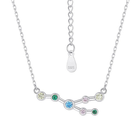S925 Sterling Silver Twelve Constellation Zircon Necklace For Women - Zambeel